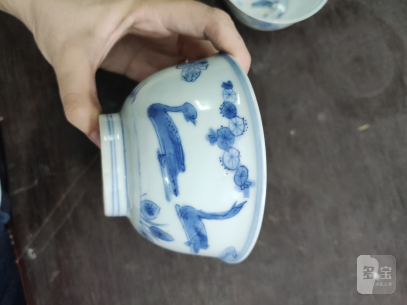 明 青花芦雁纹碗一对 - 图9